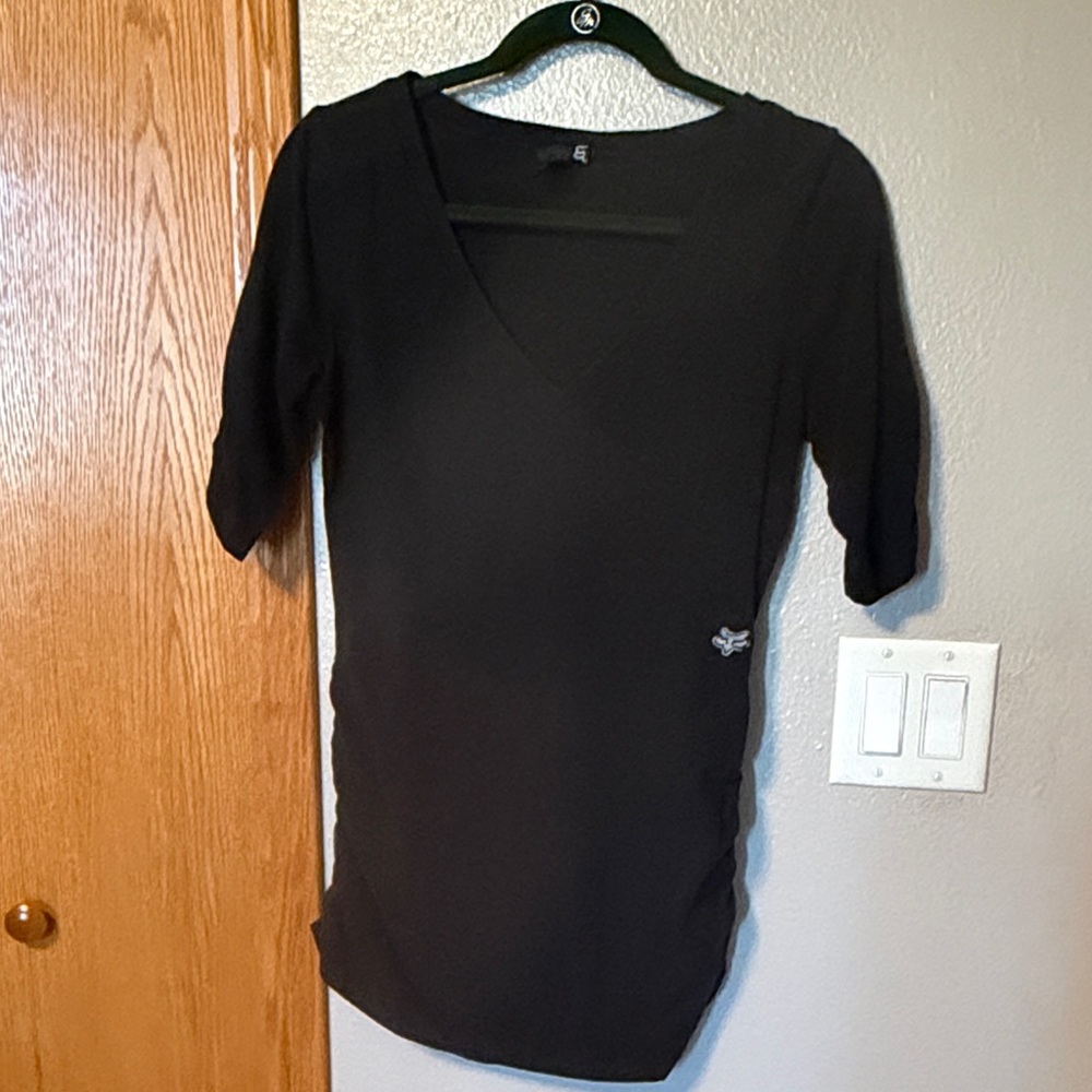 Fox Black V-Neck Tunic Top
